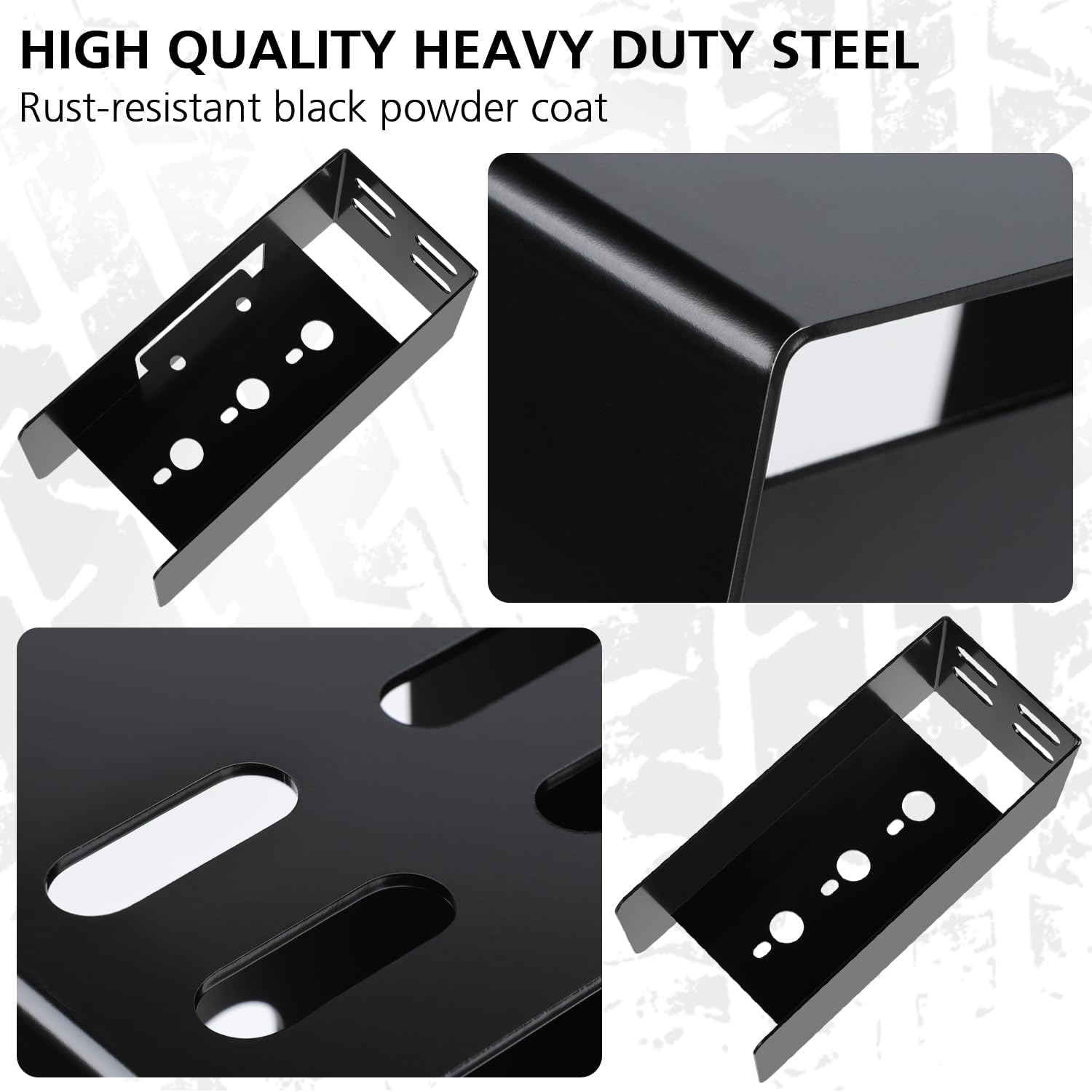 LINKITOM Rectangular Trailer Tail Light Mounting Box & License Plate Bracket, Left Right Guard Cover for Trailers Over 80" Boat Truck Marine Camper RV, Black Powder Coated Heavy Duty Steel