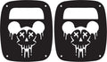 Mickey Zombie Skull Tail lamp Light Covers Compatible with Jeep Wrangler YJ and TJ Black Set of 2