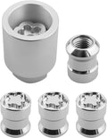 08W42-S6M-201 Exposed Wheel Lock, Chrome – Fit for ILX 2013, for RDX 2007-2013, for TL 2005-2008, for TSX 2009-2010, Hardened-Steel, Theft-Resistant, Triple-Nickel Chrome Plated