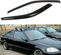 2pcs Front Smoke Sun/Rain Guard Outside Mount Tape-On Window Visors Compatible