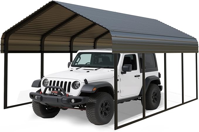 Heavy Duty Metal Carport 20x20 ft Galvanized Steel Carport Shelter by Unknown
