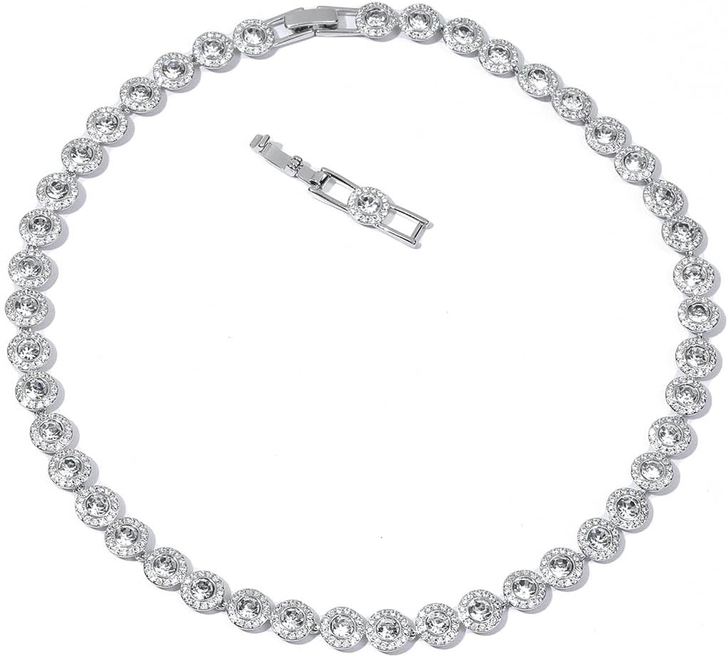 zoey tennis choker necklace & tennis bracelet for, main product view