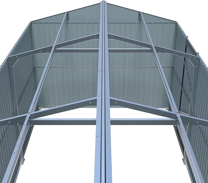 KUIKUI 20x13ft Heavy Duty Outdoor Garage Metal Shed, Sheds and Outdoor Storage - Image 5