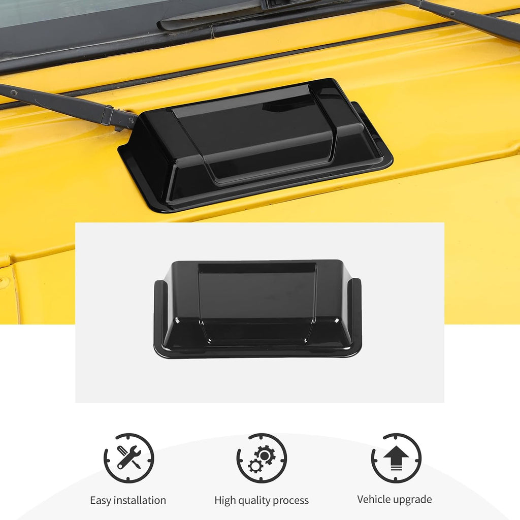 CheroCar Black Hood Vent Cover Engine Hood Hinge Cover Fit for 1996-2018 Jeep Wrangler JK JKU TJ Unlimited Hood Scoop Vent Cover Exterior Accessories