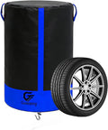 Waterproof Tire Storage Cover – Dust-Proof, Universal Tire Stack Cover for Up to 35" Diameter Tires | Black/Blue Two-Tone Design