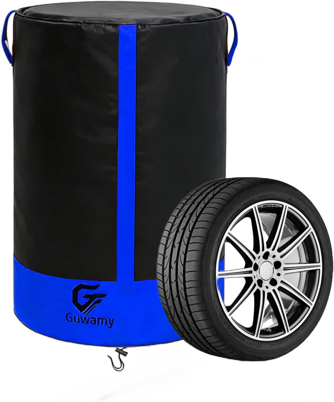 Waterproof Tire Storage Cover – Dust-Proof, Universal Tire Stack Cover for Up to 35" Diameter Tires | Black/Blue Two-Tone Design