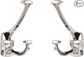 Large Wall Double-Sided Hook 2 Pack Polished Nickel Hook Decorative Heavy Duty by ZAUYX
