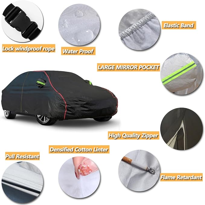 AUQDD 6-Layers PEVA New Material Truck Full Padded Car Cover Waterproof All - Image 4