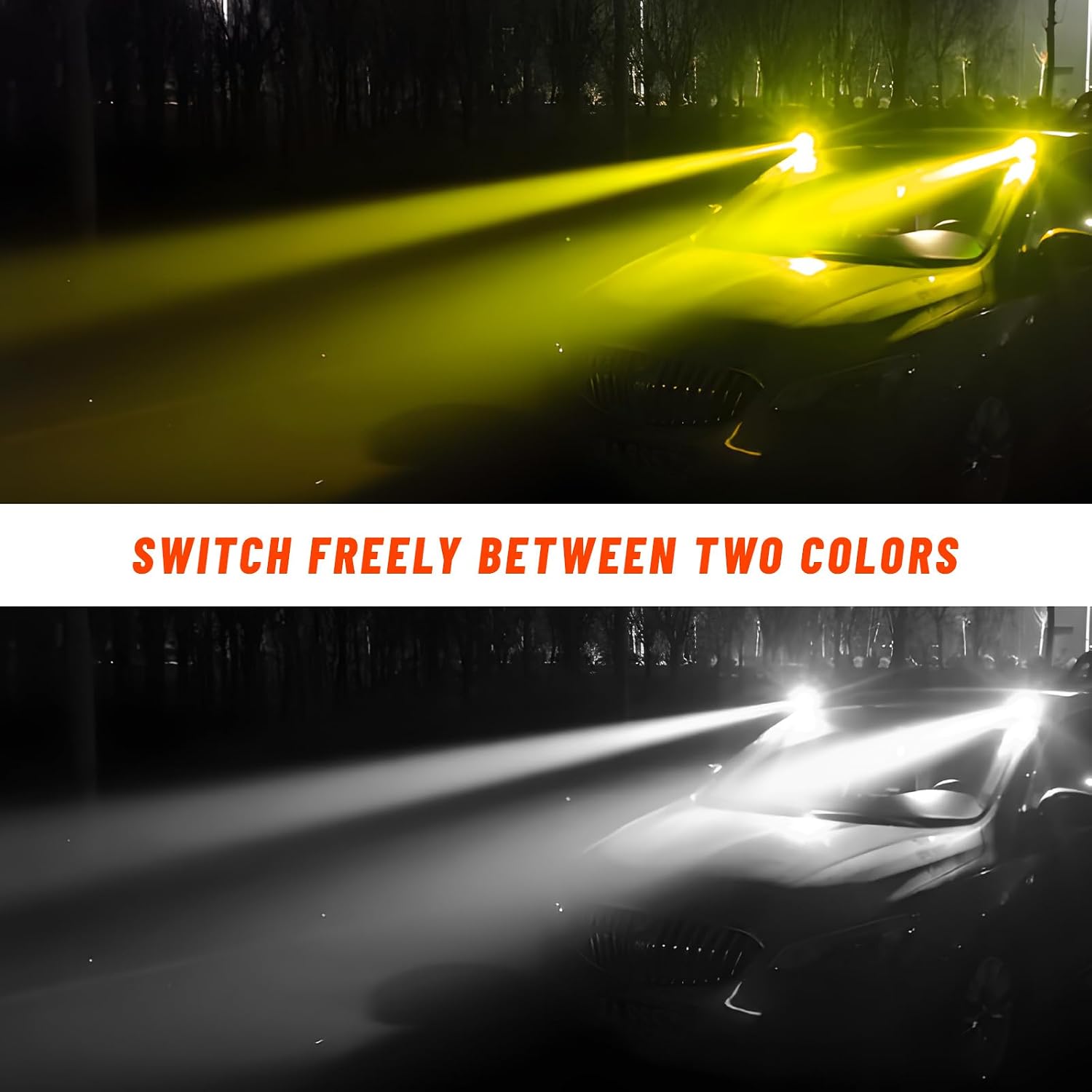 2 PCS Motorcycle LED Driving Fog Lights, 15W LED Pods Projector Lights High Low Beam Auxiliary Spotlight, 12-80V 2000 Lumens Headlights Fog Lamps for Motorcycles ATVs UTVs