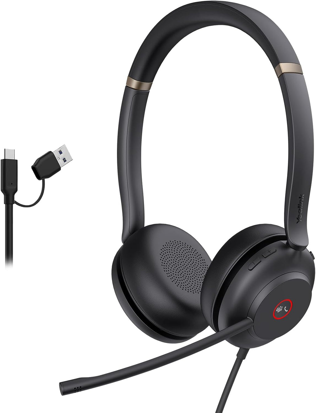 Yealink UH37 USB Headset with Noise Cancelling Microphone, Wired Headset
