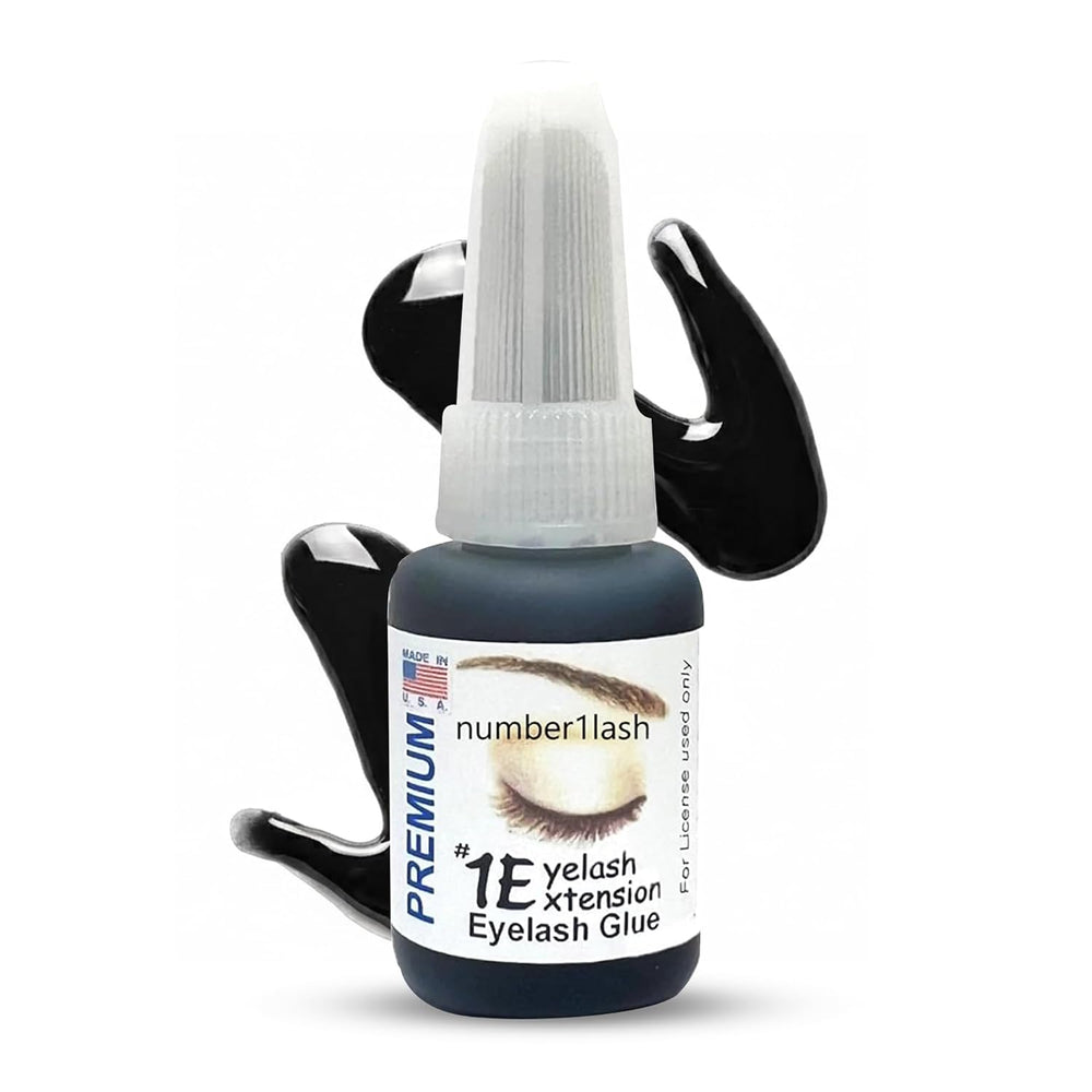 #1Eyelash Extension Premium Professional Adhesive Glue, Black, 0.34 Fl Oz, Ma...