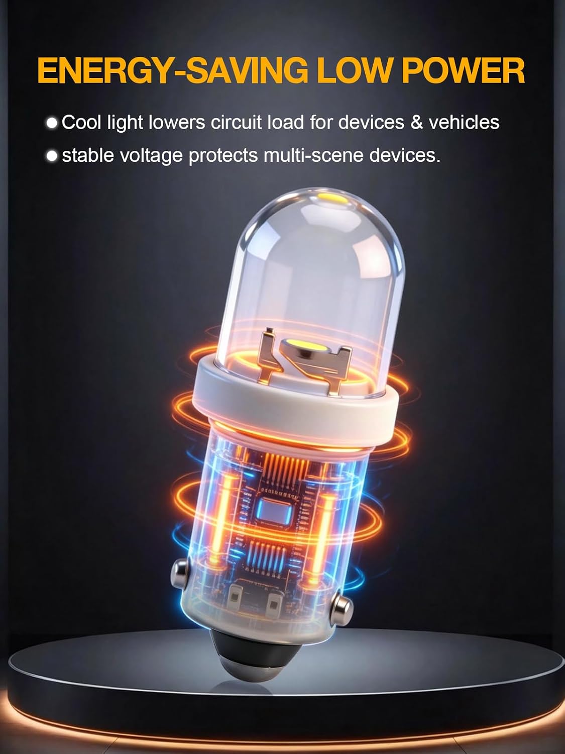 BA9S COB LED Bulb, Canbus Error Free, 24V Non-polarity, Super Bright 6000K White, Replacement for Car Motorcycle Instrument Panel Indicator Pilot Light (8-Pack)
