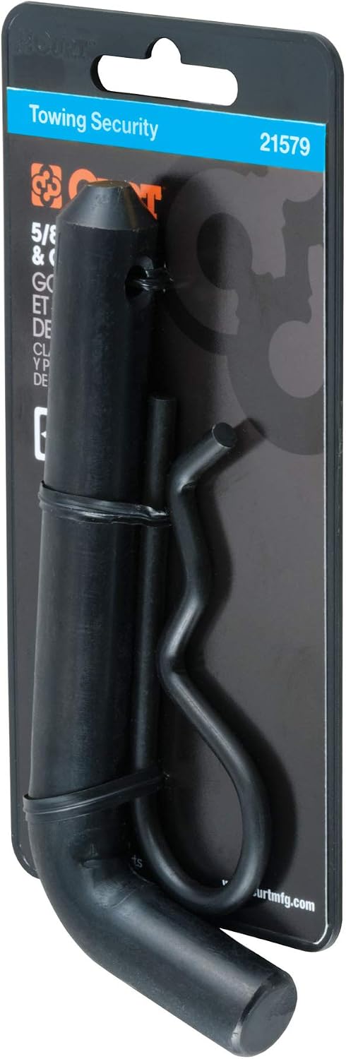 CURT 21579 Black Trailer Hitch Pin & Clip, 5/8-Inch Diameter, Fits 2-Inch Receiver