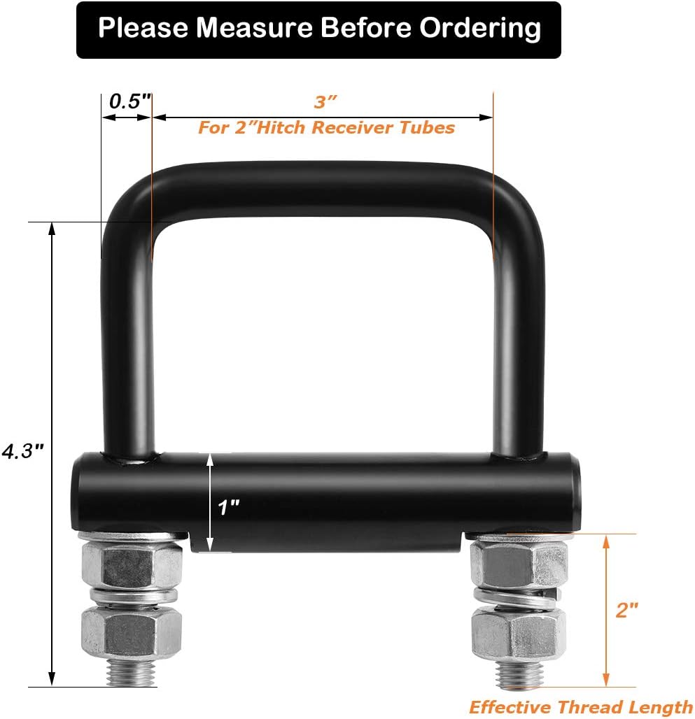 CZC AUTO Hitch Clamp Anti-Rattle Stabilizer Hitch Tightener for 2 Inch Hitches of Trailers SUV Vans RV Hitch Tray Cargo Carrier Bike Rack Trailer Ball Mount 2 Pack