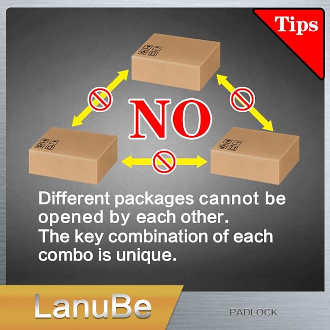 LanuBe Laminated Padlock 1-9/16inch Long Shackle 100 Pack Keyed Alike, Bulk - Image 6