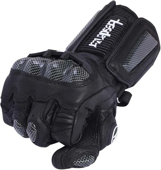Harssidanzar Leather Motorcycle Gloves - Image 2