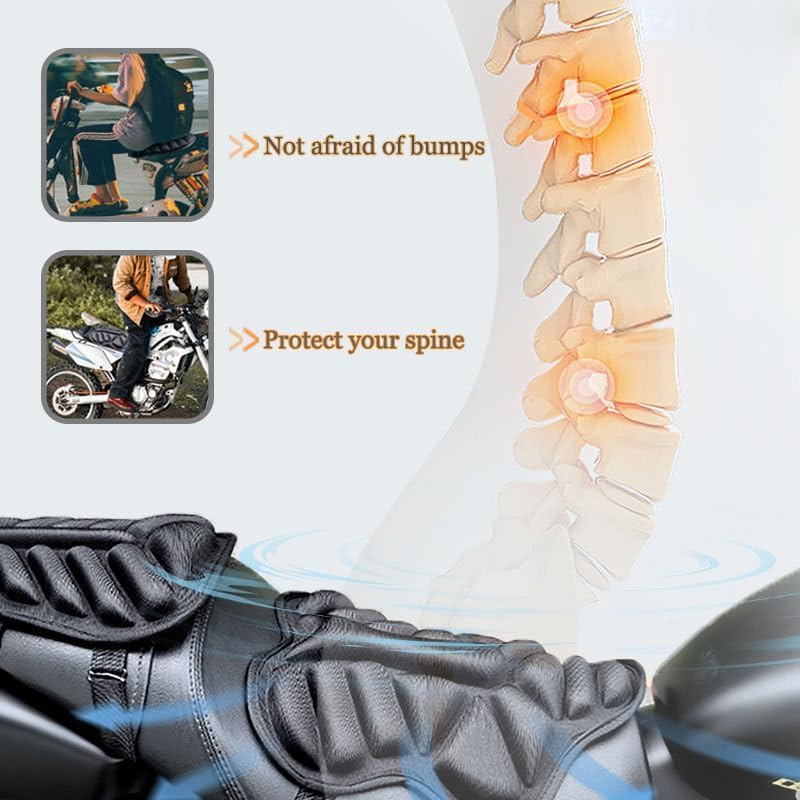2PCS Motorcycle Seat Cushion for Kawasaki KLX 300 1999-2024, 3D Breathable Shock Absorbing Gel Seat, Anti-Slip Design Cool & Comfortable Ride for Long Distance Riding