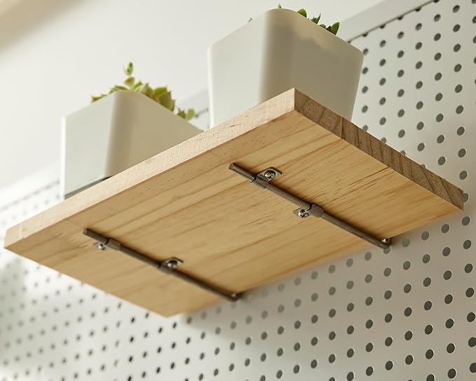 Shelves for PegBoard, Pine Wooden Pegboard Shelf Wall Organizer, Wooden Board - Image 7