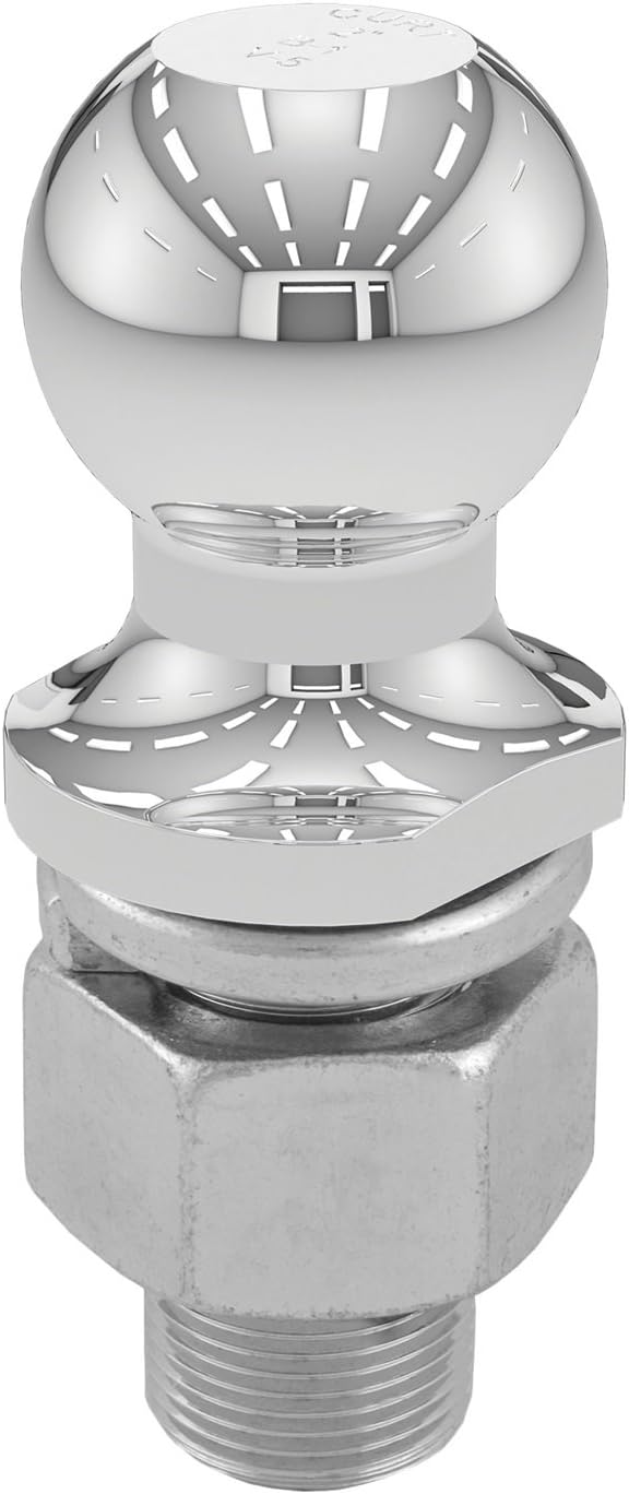 CURT 40069 Chrome Trailer Hitch Ball, 10,000 lbs, 2-Inch Diameter, 1-1/4 x 2-5/8-Inch Shank (Pack of 4)