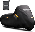Heavy Duty Motorcycle Cover Waterproof Outdoor Universal Fit up to 92 Inch, All Season Protection for Kawasaki Z650 Ninja ZX-10R, Honda Rebel 500 CBR500R with See-Through License Panel