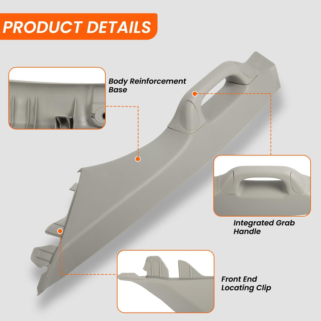 Driver Side A-Pillar Grab Handle Compatible with 2007-2022 Toyota Tundra Sequoia Interior Front Pillar Garnish Trim Panel Assist Handle Replaces 62220-0C050-B0 62220-0C060-B0 (Gray)
