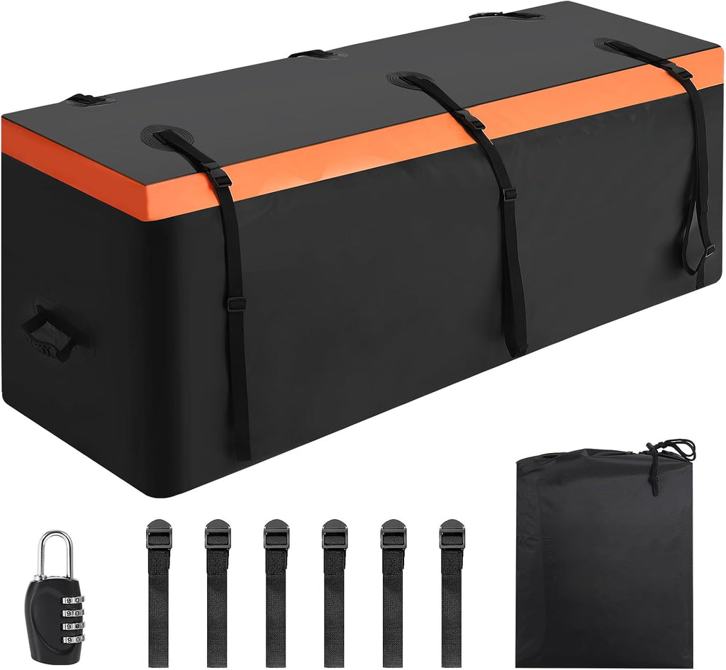 GarveeTech GarveeTech Hitch Cargo Carrier Bag 21 Cu Ft - Large Storage Space, Heavy Duty Waterproof Cargo Traveling Bag for Car Truck SUV ' Hitch Baskets, 6 Reinforced Straps
