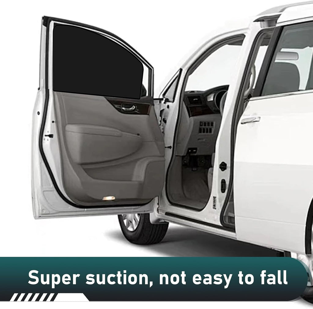 4 PCS Car Side Window Sun Shade, 24.40In x 18.89In x 12.99In Front & 31.49In x 18.89In Rear Magnetic Window Shades, Blackout Privacy Protective Curtain, Heat Insulation for Most Cars (Black)