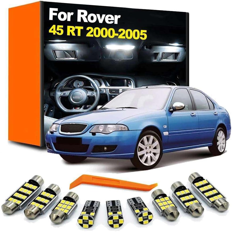 8Pcs LED Interior Dome Map Trunk Glove Box Lamp Light Kit, for Rover 45 RT 2000 2001 2002 2003 2004 2005 Car Accessories