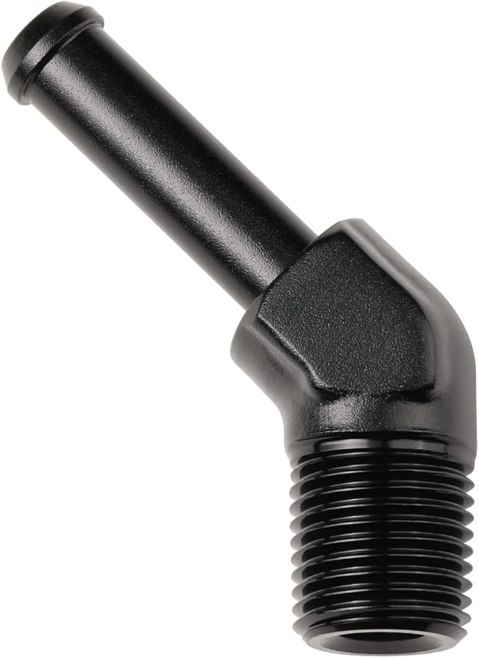 1/8 NPT Male to 1/4" Hose Barb Fitting Adapter 45 Degree Elbow Aluminum Black by Podavelle