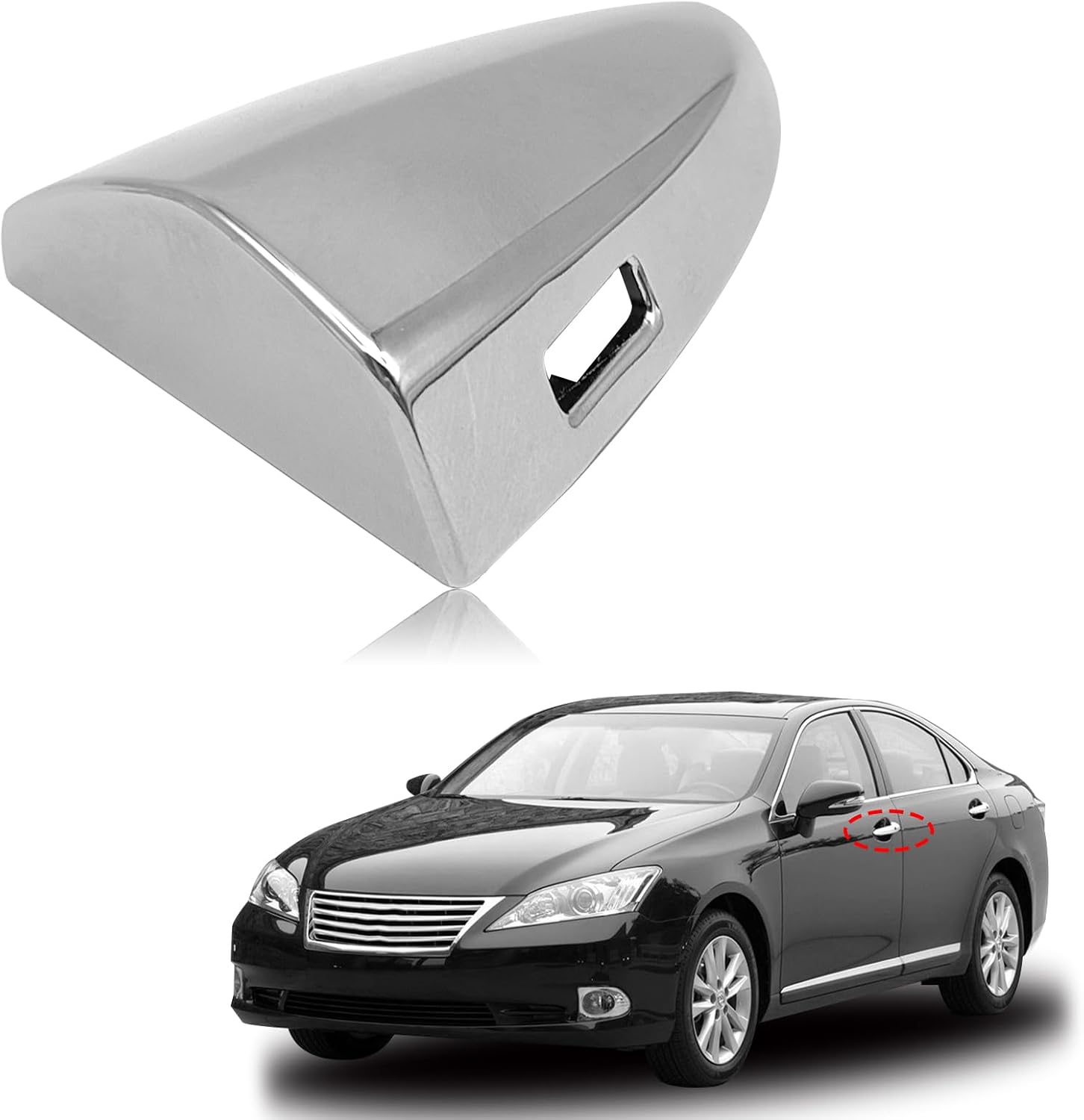 Chrome Door Handle Cover Cap Compatible with Lexus ES350 2007-2012 LS600hl 2008-2016, LS460 2007-2017 Front Driver Side Door Handle Key Cover Cap Replacement 69218-33010