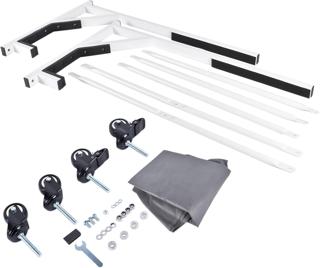 Hard Top Storage Cart with Cover Replacement for Chevy Corvette C1 C2 C3 C4 | Replacement for Mercedes W121 W113 W194 R107 R129, TC107WHITE, HS1000W