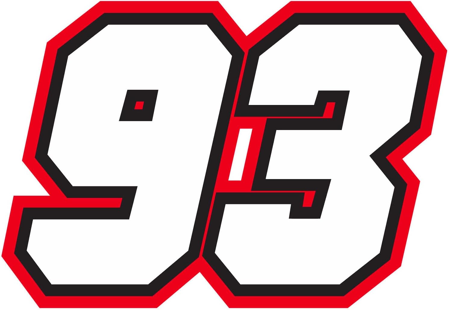 MC MOTOPARTS Custom Racing Number Decals (Set of 3) – Premium 3-Layer Outline Style – Personalized Number – Waterproof Vinyl for Motocross, ATV & Dirt Bike Plates (3–10 Inch)