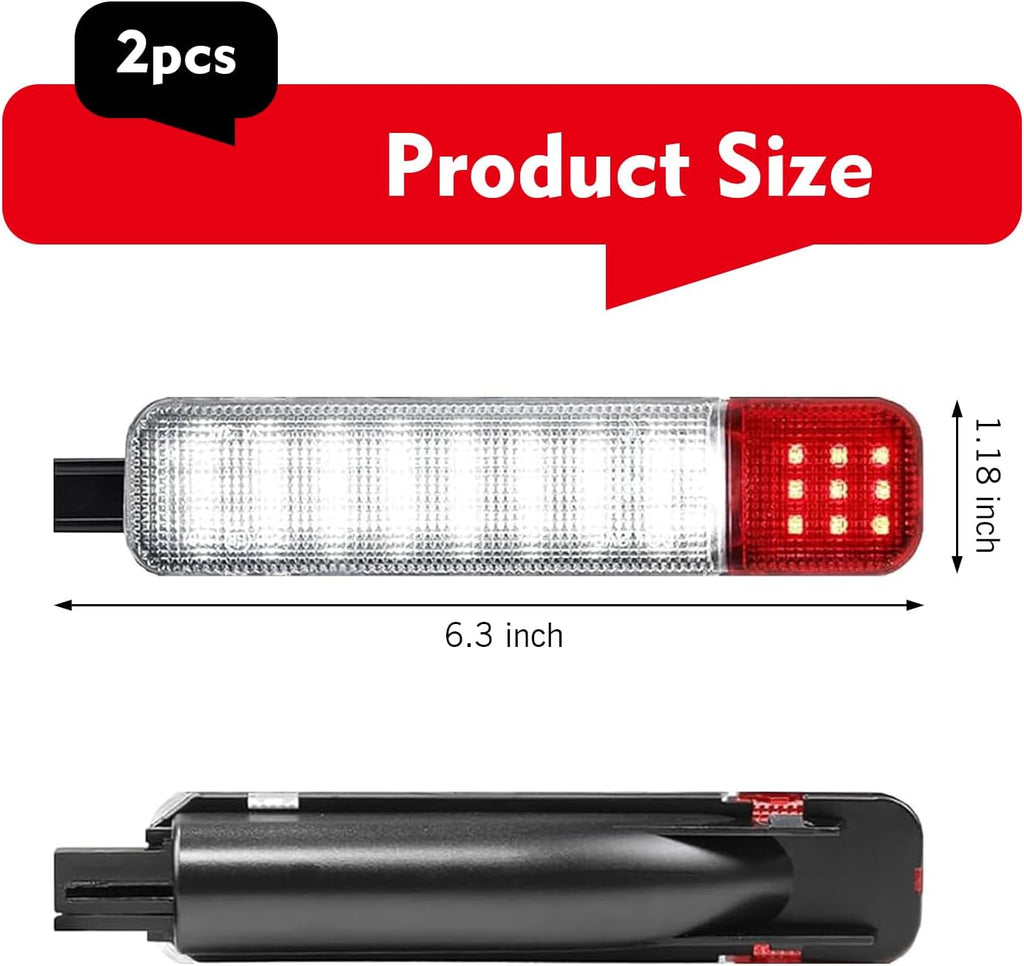 2 PCS Car Door Panel Lights, LED Interior Light, No Delay Safety Warning Reflector Lamp Assembly, Compatible with Saaban Tahoe Avalanche Chevy Silverado Yukon Escalade Hummer (White)