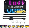 LED Light Sign for Car, Taxi Light Sign Windshield Led Sign, Car Led Sign with Suction Cups & USB Plug, Windshield Taxi Sign Display for Cars, Trucks, SUVs (Pink Blue)