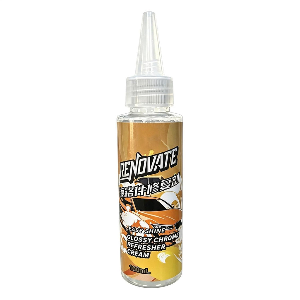 Chrome Cleaner, Automotive Detailing Cream, High Shine with Quick Buff, Plating Repair with, Car Care, Metal Restorer 5.91x1.77 Inches for Detailers Groomers Modifiers Vehicle Use