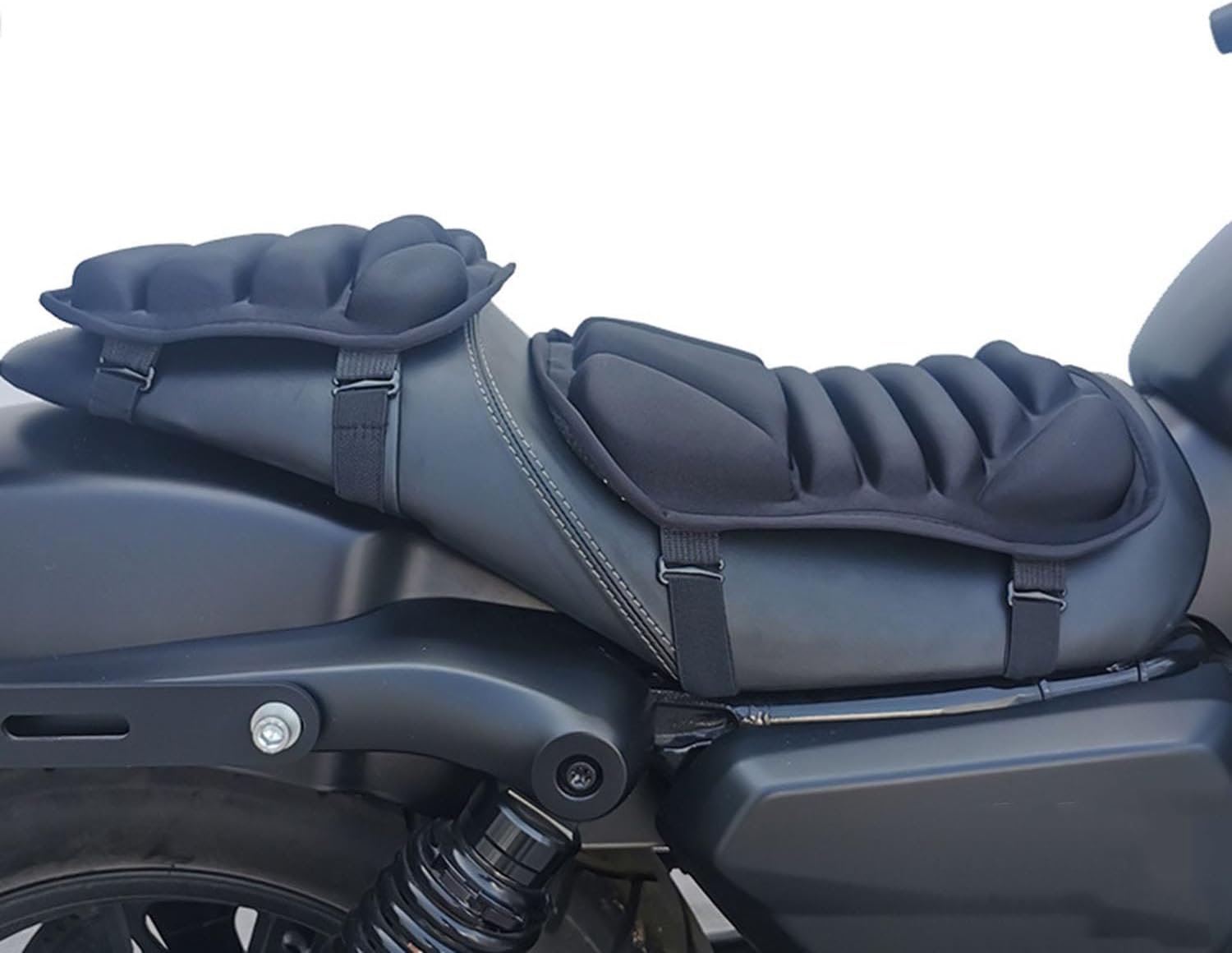 Motorcycle Seat Cushion for Kawasaki Ninja 650 2017-2025 2026 Shock Absorbing Breathable Seat Pad Anti-Slip Dual Rider Saddle Cushion with Adjustable Straps,Front seat pad
