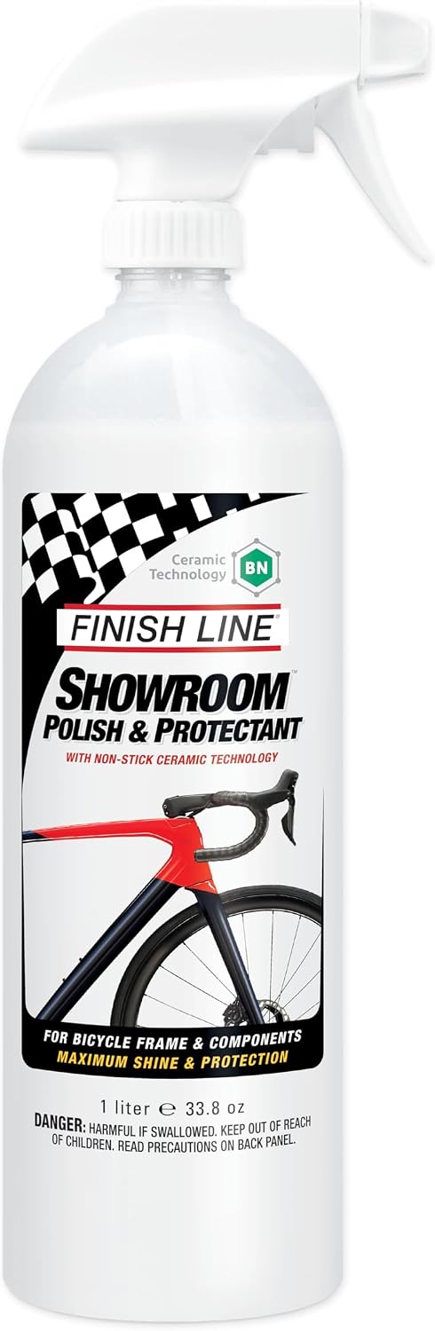 Showroom Polish and Protectant for Bicycles, High-Gloss Ceramic Finish for Bike Frames & Components, Non-Stick Dirt Repellent, UV & Rust Protection, Safe on Plastic Rubber Metal, Long-Lasting Shine
