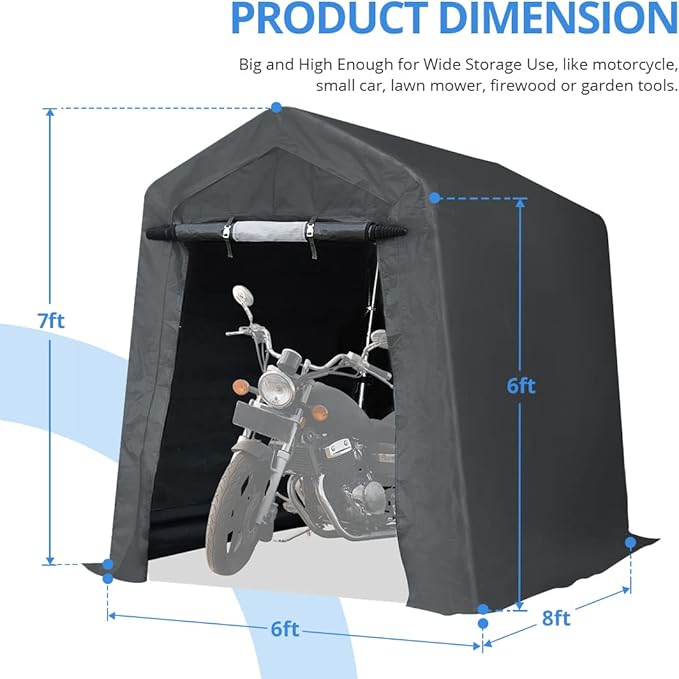 ADVANCE OUTDOOR 6X8 ft Outdoor Portable Storage Shelter Shed - Image 6