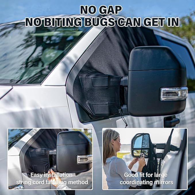 4Pcs Car Window Screens for Mercedes GLE 350 450 2020-2025, Nylon Mesh Breathable Mosquito Net Camping Sun Shade Side Door Privacy Curtains Cover