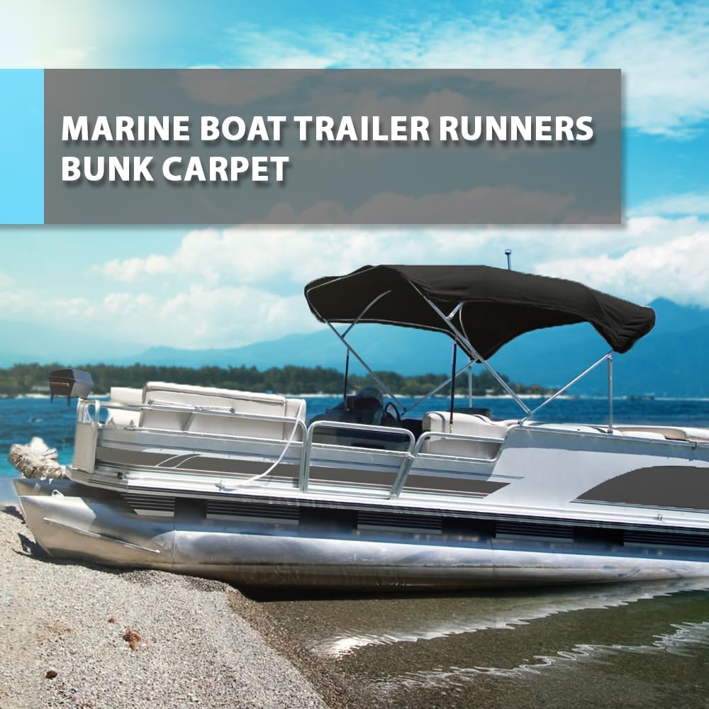 CHEDA Boat Trailer Bunk Carpet, Ribbed Marine Bunk Carpet Trailer Step Carpeting Fit for Boat Trailer Bunks Runner, Decks, Boat Docks