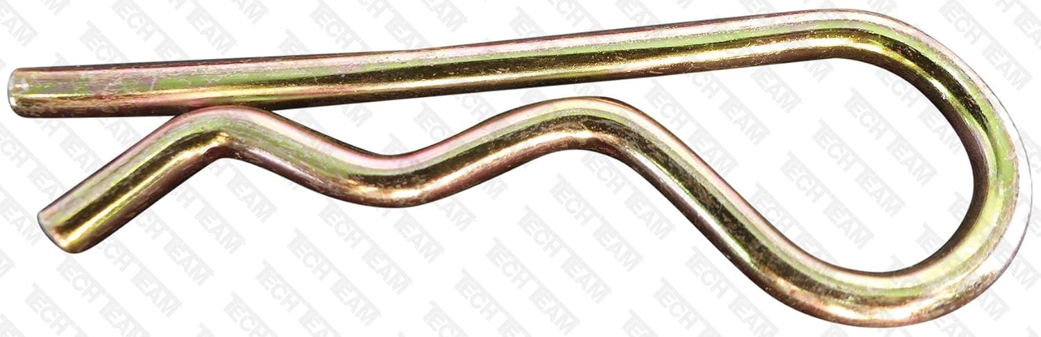 Tech Team #00851 Bent Hitch Pin, 5/8” Dia. x 4” Long, for Secure Mounting of Hitches and Axles, Heavy Duty Steel, Includes 1 Pin and 1 R-Clip
