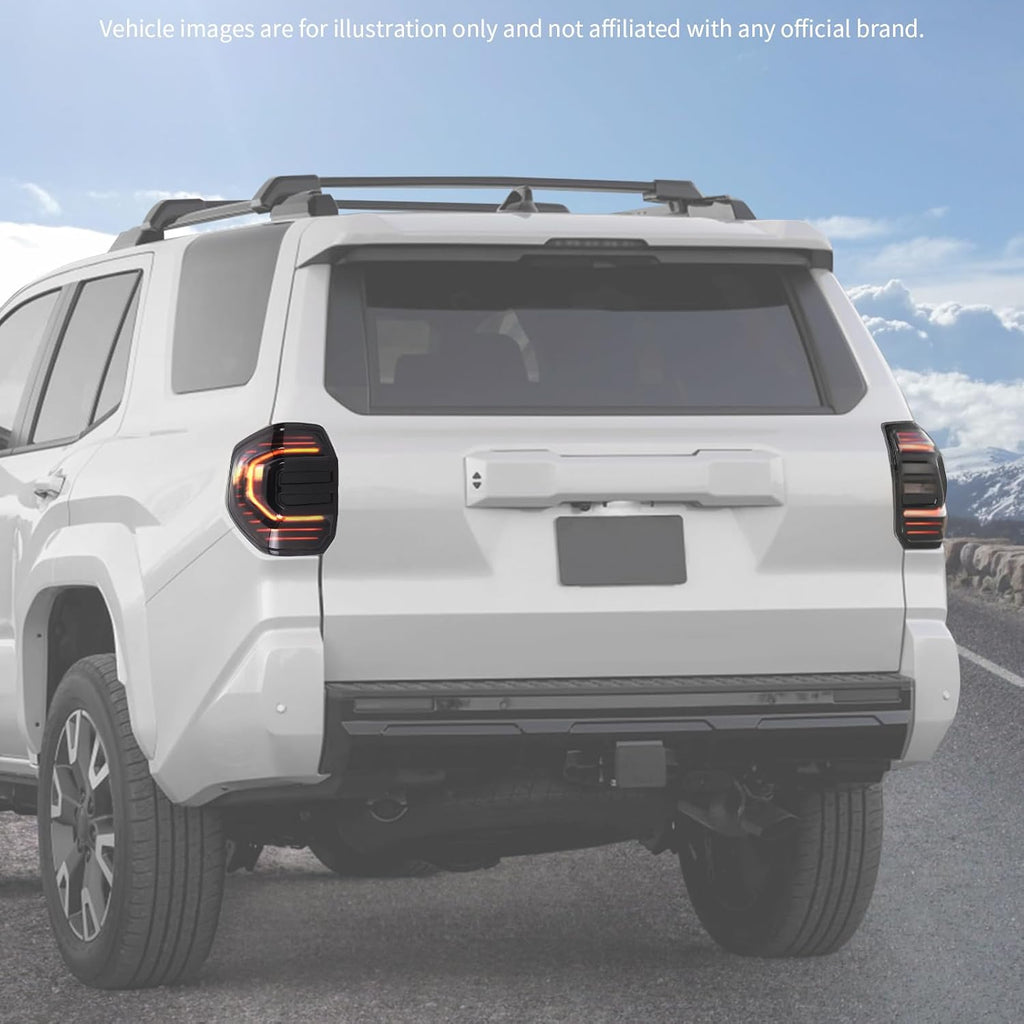 CheroCar Smoked Black Tail Light Cover Guard Trim Replacement TailLight Cover ABS Exterior Accessories for 2024 2025 2026 Toyota 4Runner