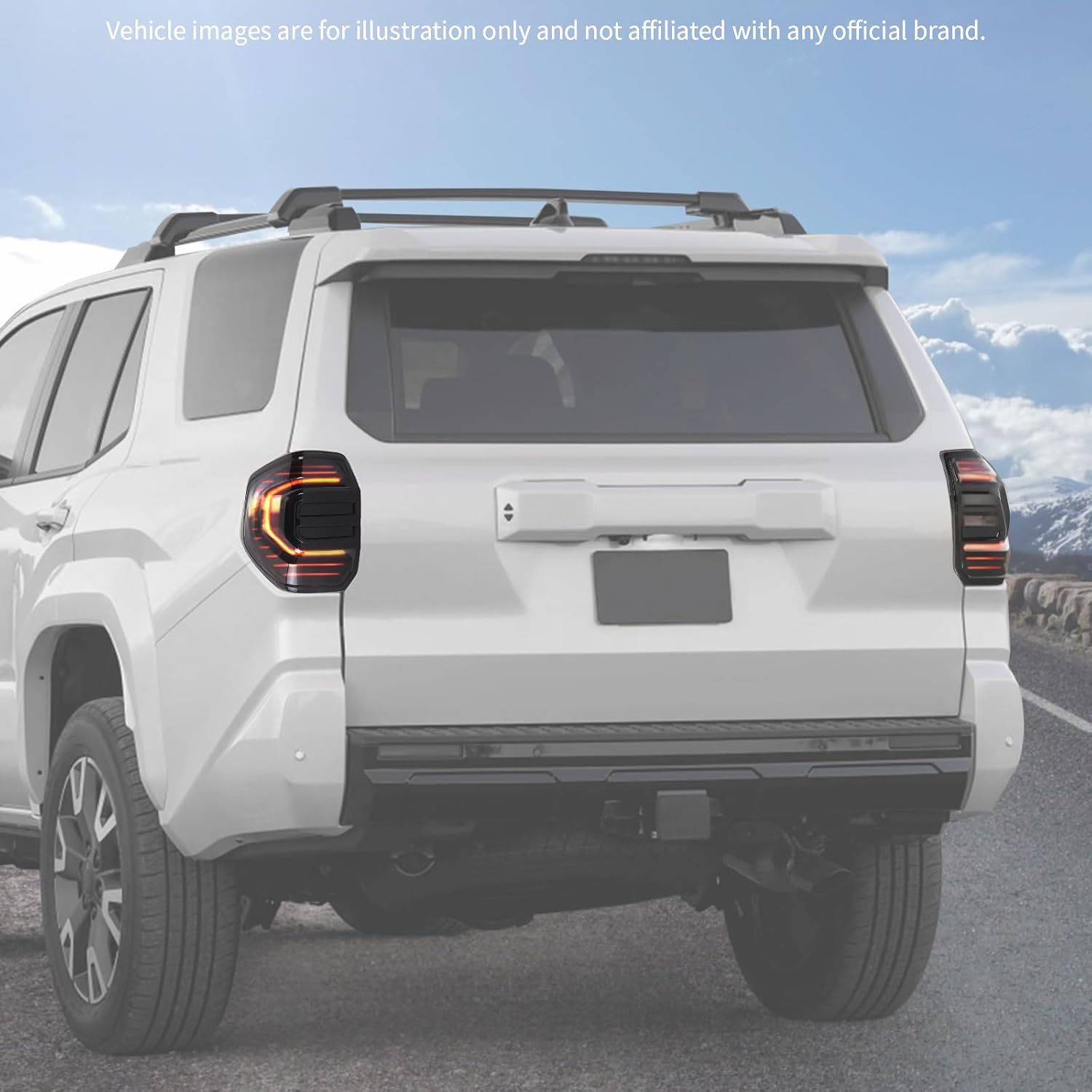 CheroCar Smoked Black Tail Light Cover Guard Trim Replacement TailLight Cover ABS Exterior Accessories for 2024 2025 2026 Toyota 4Runner