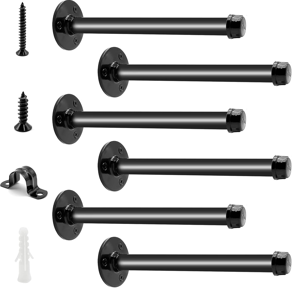 pipe shelf brackets 12 inch, industrial iron pipe, main product view