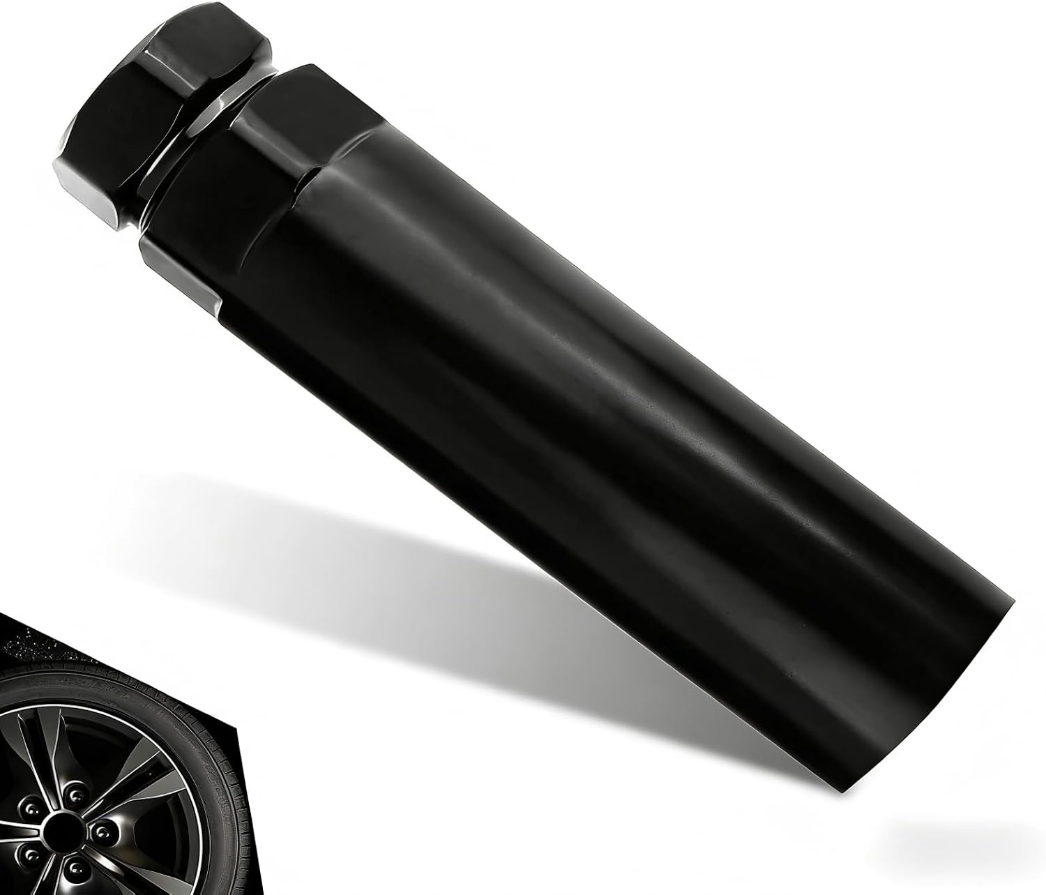 Large 6 Spline Lug Nut Socket, Durable Wheel Lock Key Replacement Tool, Professional Locking Lug Nut Remover for 21 mm 13/16" & 22 mm 7/8" Hex Socket Wrench Adapter (Black)