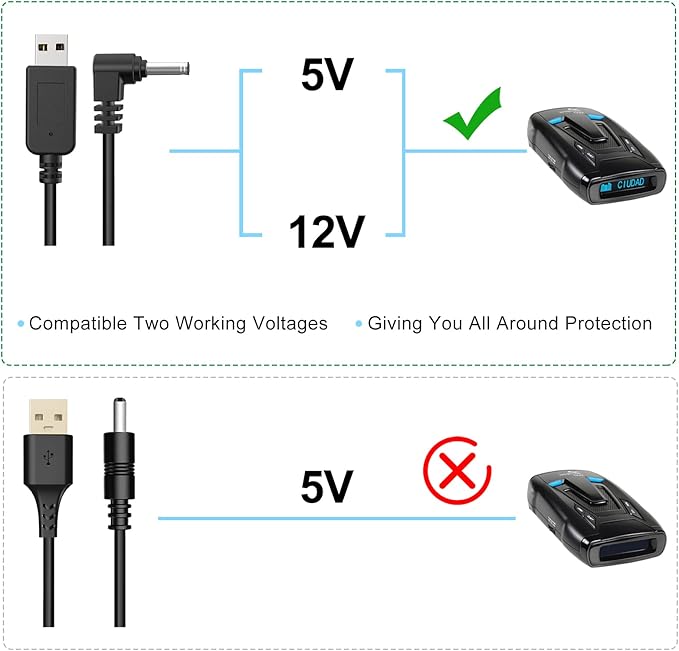 Radar Detector Cable, USB to DC3.5 Plug Cable, - Image 3