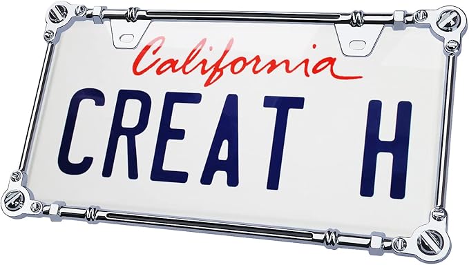 Creathome 3D Chrome License Plate Frames, Pure Zinc Alloy Metal - Image 2