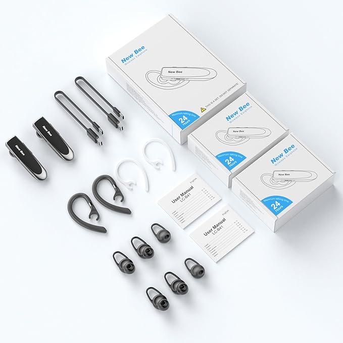 Bluetooth Earpiece Wireless Handsfree Headset V5.0 24 Hrs Driving - Image 5