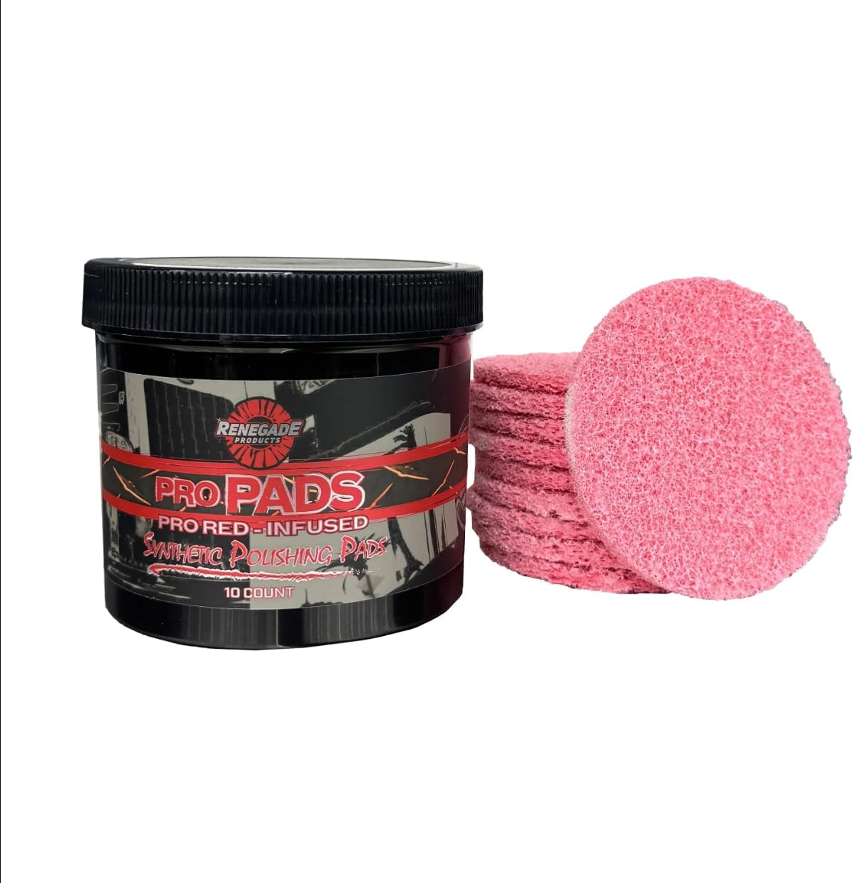 Renegade Pro Pads – Pre-Saturated Red Metal Polishing Pads for Aluminum & Stainless Steel – 10-Pack for Hand Application, Infused with Pro Red Polish