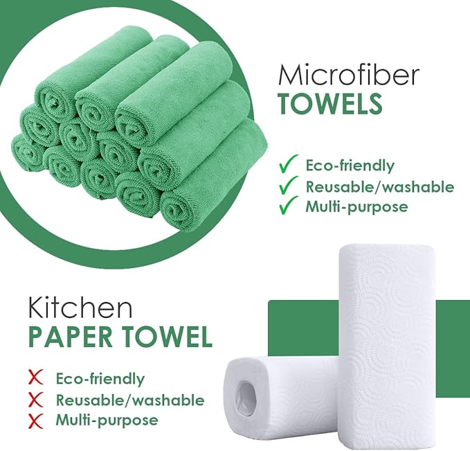Avalon Towels Microfiber Absorbent Bar Towels, Rags (Pack of 48)